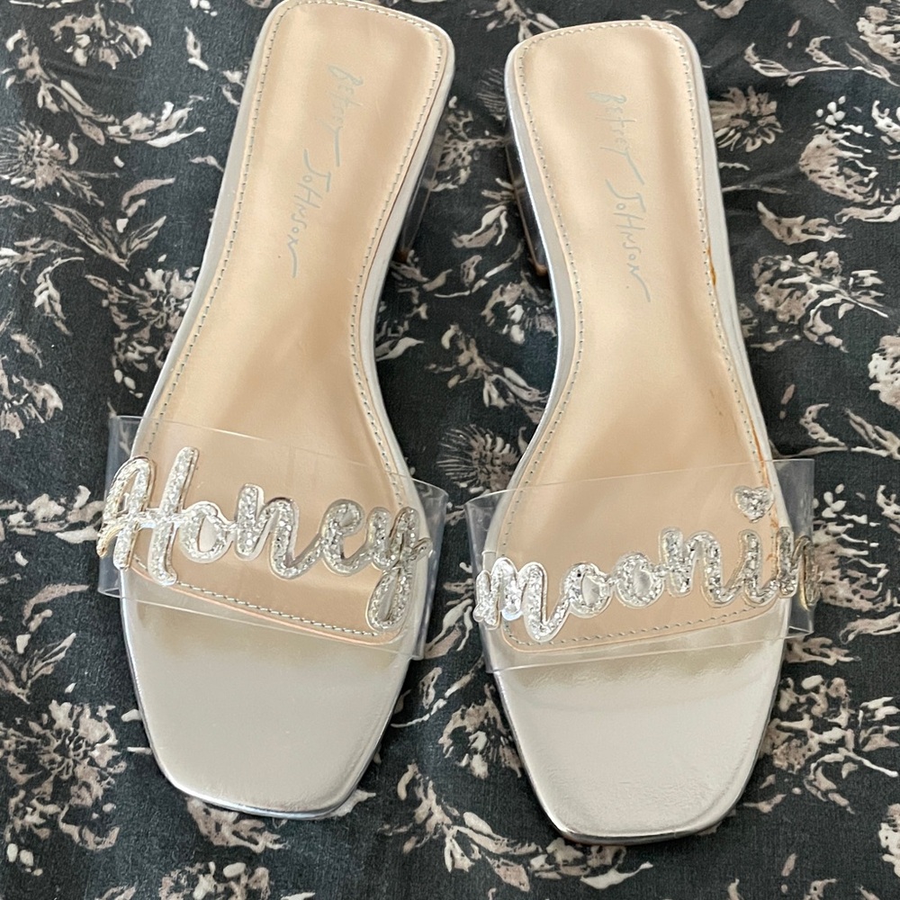 Betsey Johnson Silver and Cream Honeymoon Sandals